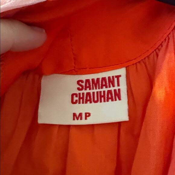 Anthropologie Samant Chauhan Blood Orange Minnie Polka Dot Maxi Dress size MP. - Picture 2 of 6